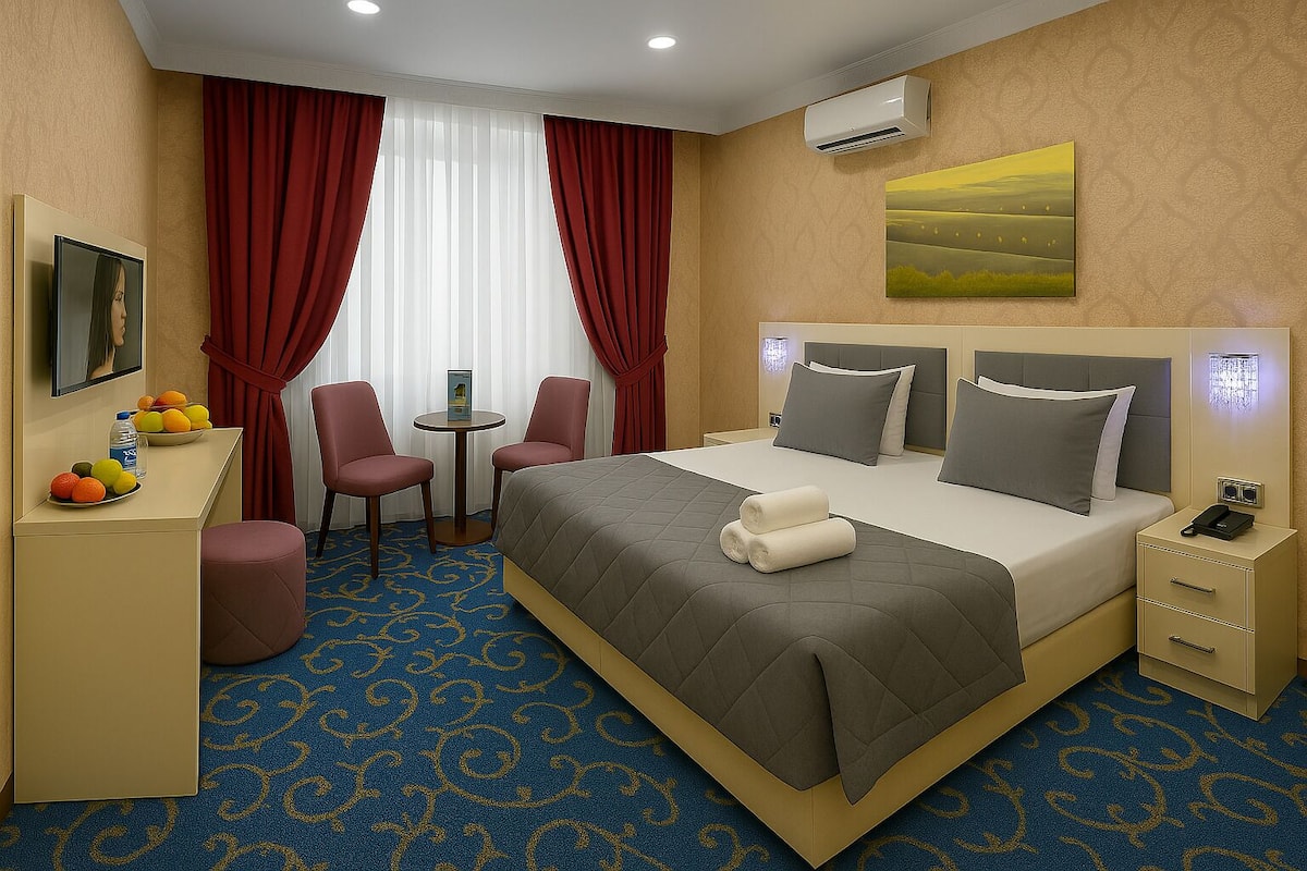 Premium bedding, down duvets, individually decorated