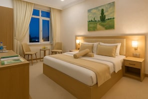 Premium bedding, down duvets, individually decorated