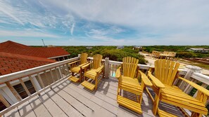 Terrace/patio - Solstice by the Sea | 7BR Carova Beach 4x4 OBX | Pool, Sauna & Theater (Corolla)