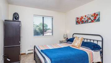 2 bedrooms, iron/ironing board, travel crib, WiFi