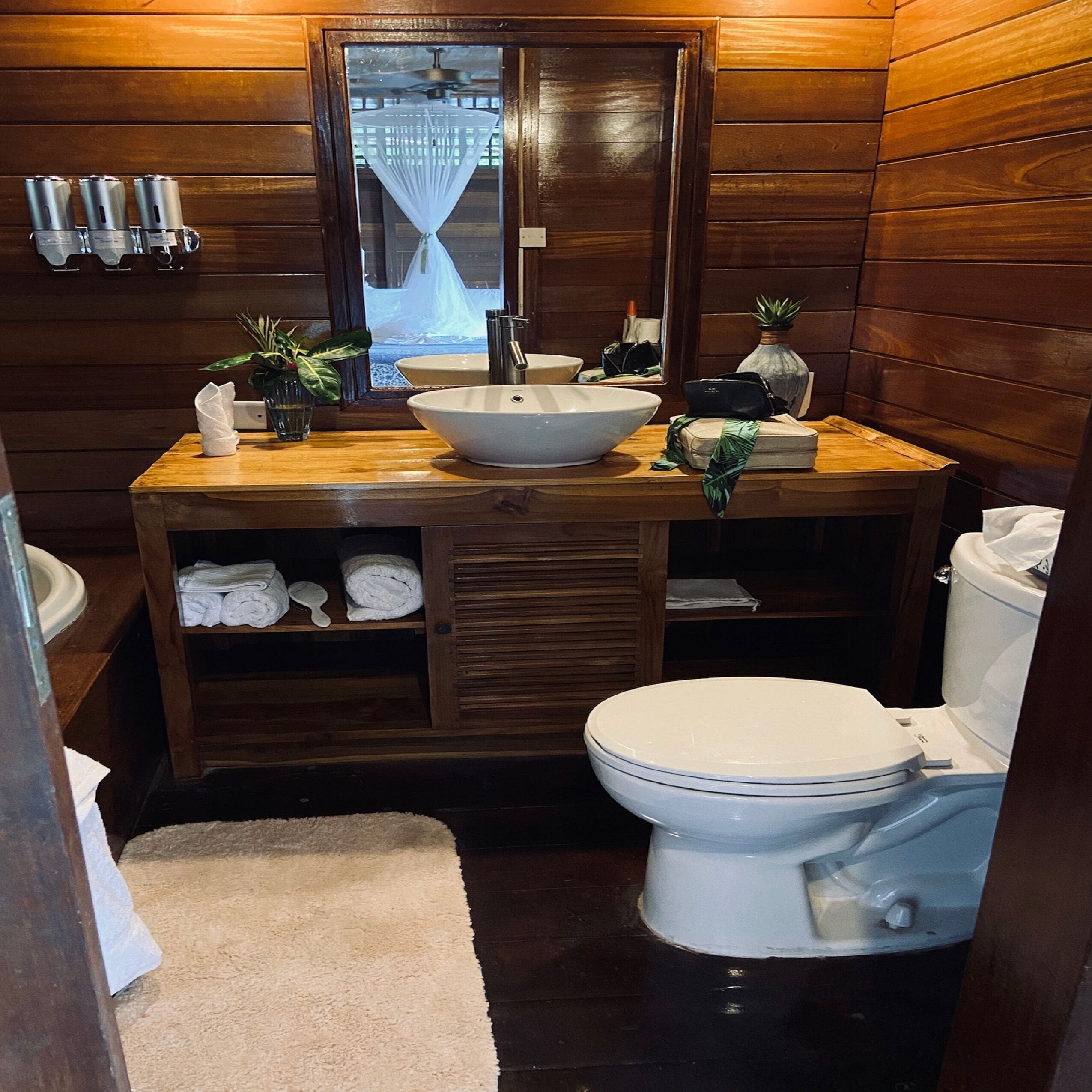 hair dryer, bathrobes, slippers, towels