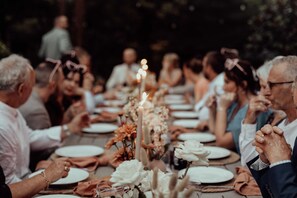 Outdoor banquet area