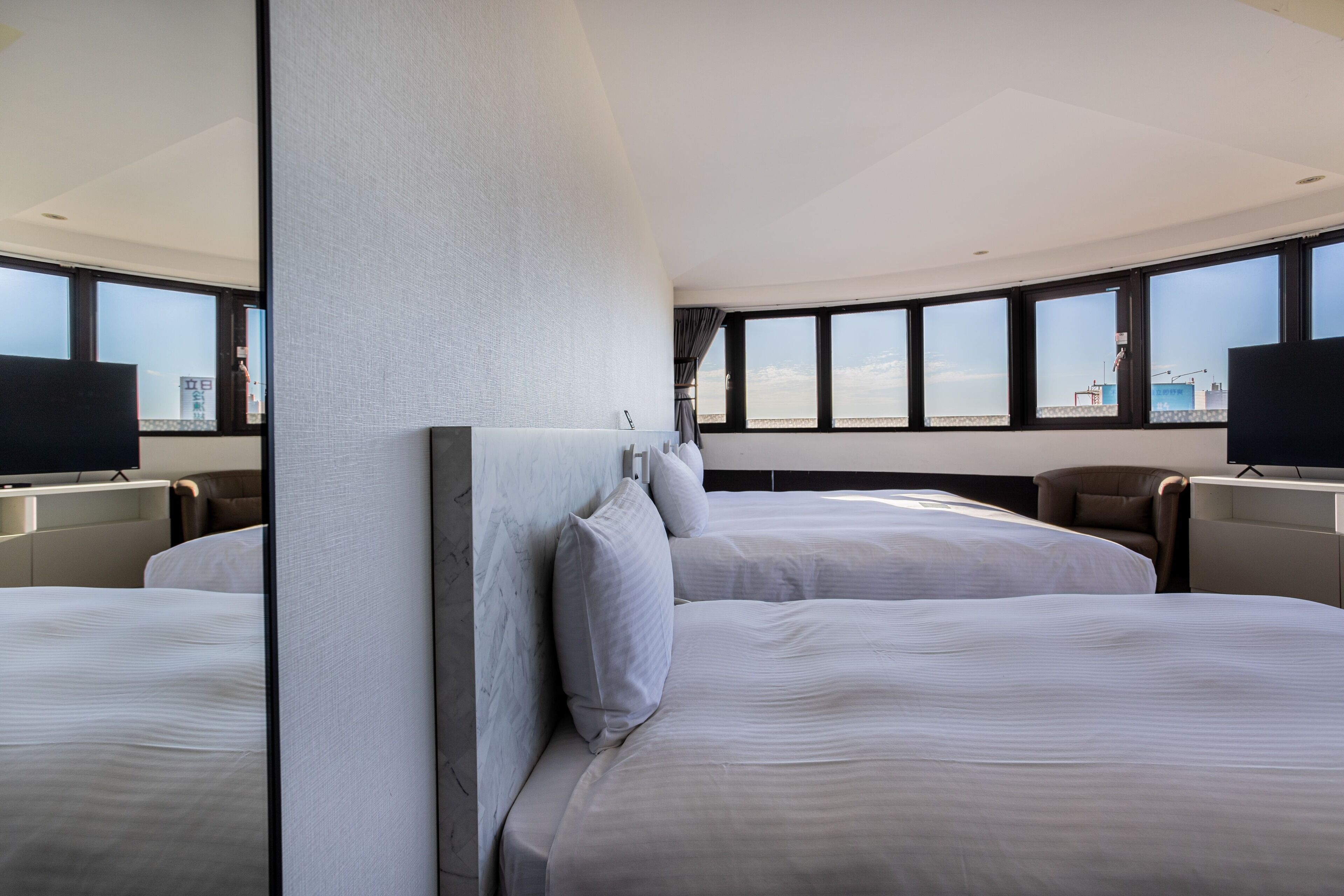 panoramic triple room | in-room safe, desk, blackout curtains, free wifi