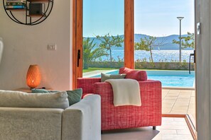 Villa, 4 Bedrooms, Private Pool, Sea View | Living room | Fireplace - Villa Roberta (Sveti Filip i Jakov)