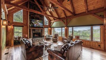 Télévision, cheminée