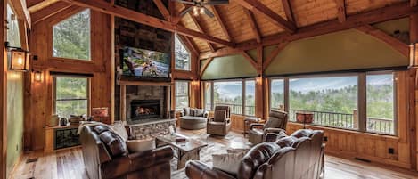 Télévision, cheminée