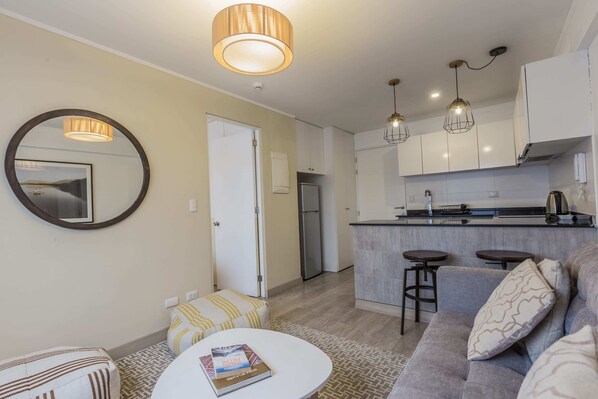 Departamento (521) | Área de sala de estar | Smart TV y piso con calefacción 
