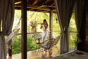 Luxe boomhut | Lakens van Egyptisch katoen, luxe beddengoed