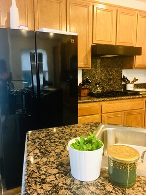 Kylskåp, mikrovågsugn, ugn och spishäll