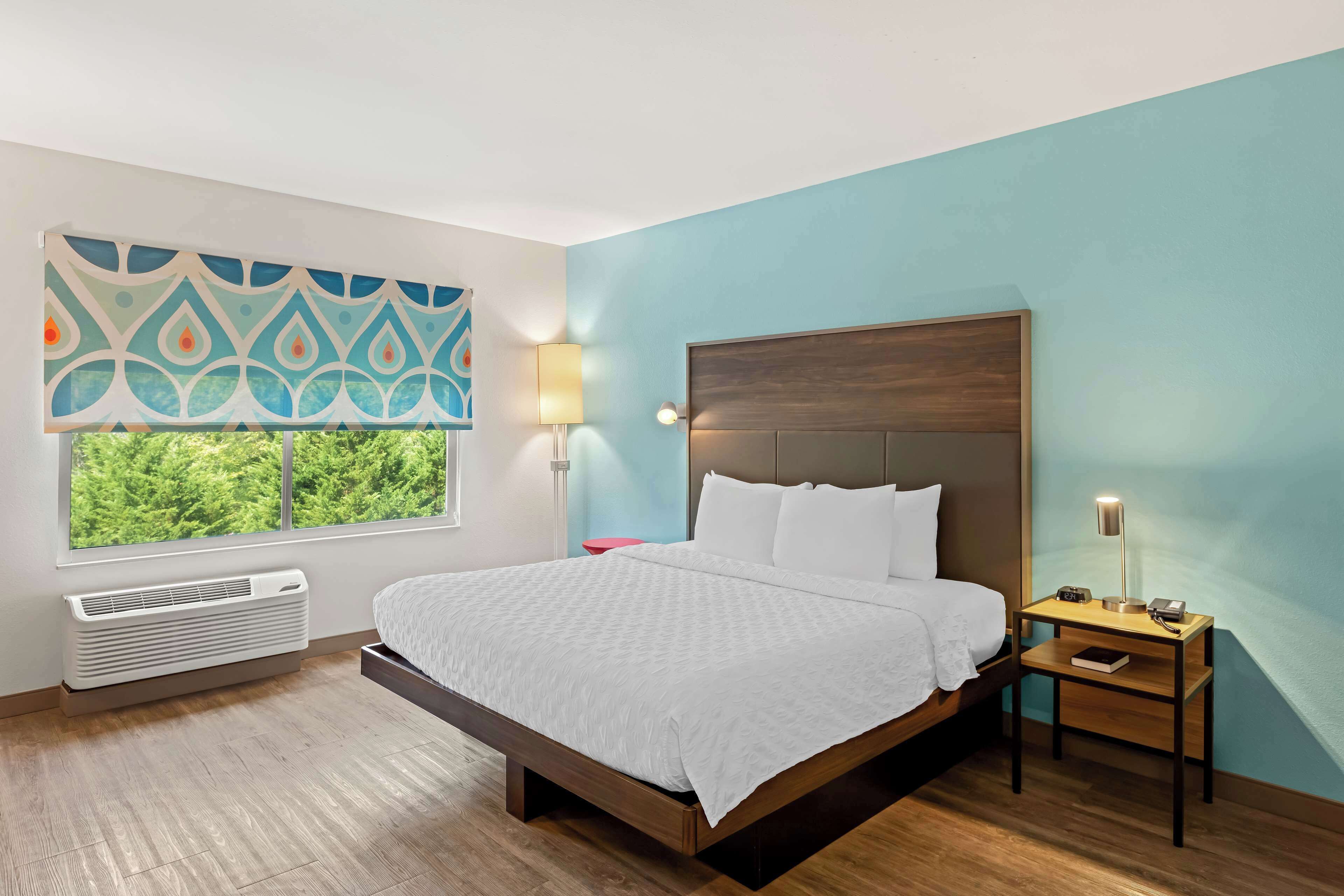 Habitación, 1 cama King size, con acceso para personas discapacitadas (Roll-In Shower) | Escritorio, espacio para trabajar con laptop y cortinas blackout 