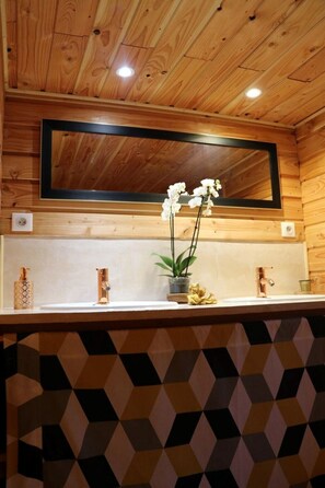 Ducha, secador de pelo, toallas, papel higiénico