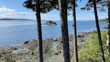 On the beach, beach towels