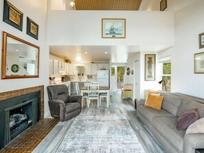 Een smart-tv, een open haard, Netflix en een dvd-speler