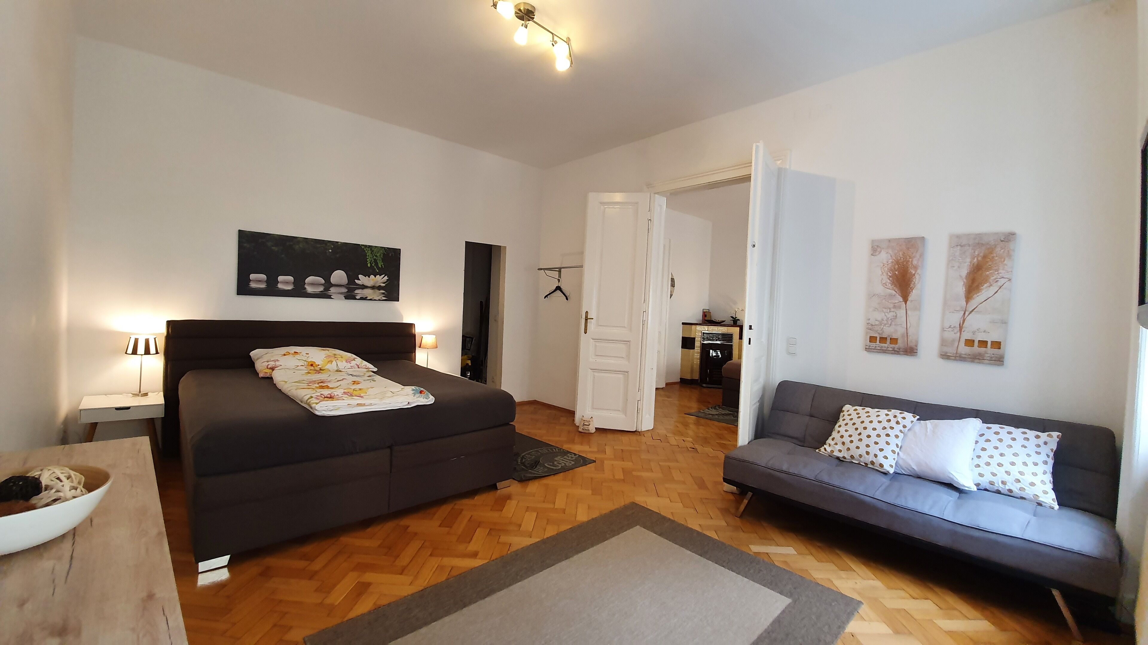 2 bedrooms, iron/ironing board, travel crib, free WiFi