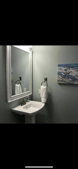 Hair dryer, towels, toilet paper
