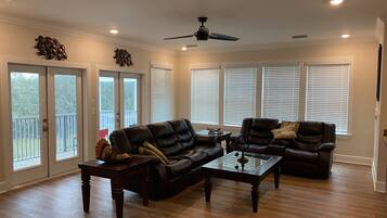 Smart TV, video games, DVD player, table football