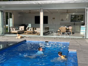 Outdoor pool, a heated pool