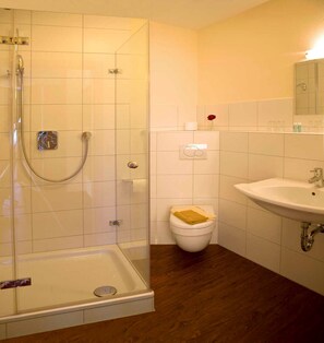 Hair dryer, soap, toilet paper