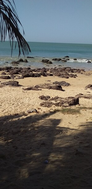 On the beach, beach towels