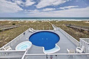 Pool - Sea2Sky by Carolina Getaway - Oceanfront Home w/ Private Pool & Heated Spa (Kure Beach)