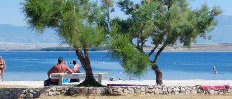 Beach nearby, sun-loungers