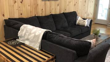 TV connectée, cheminée, chaîne hi-fi