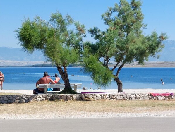 Beach nearby, sun-loungers
