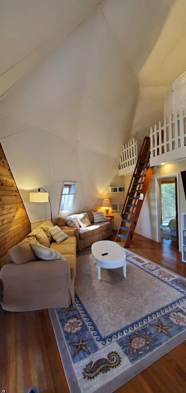 Smart TV, streaming services - Gulf view Geodesic Dome Cabin just a 5 minute walk to uncrowded beach! No Pets! (Sopchoppy)