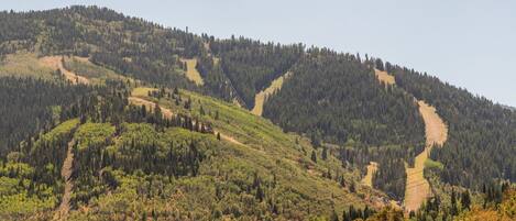 A mountainous landscape with a clear sky.