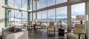 Slopeside home three balconies mountain views private hot tub outdoor swimming pool hiking biking