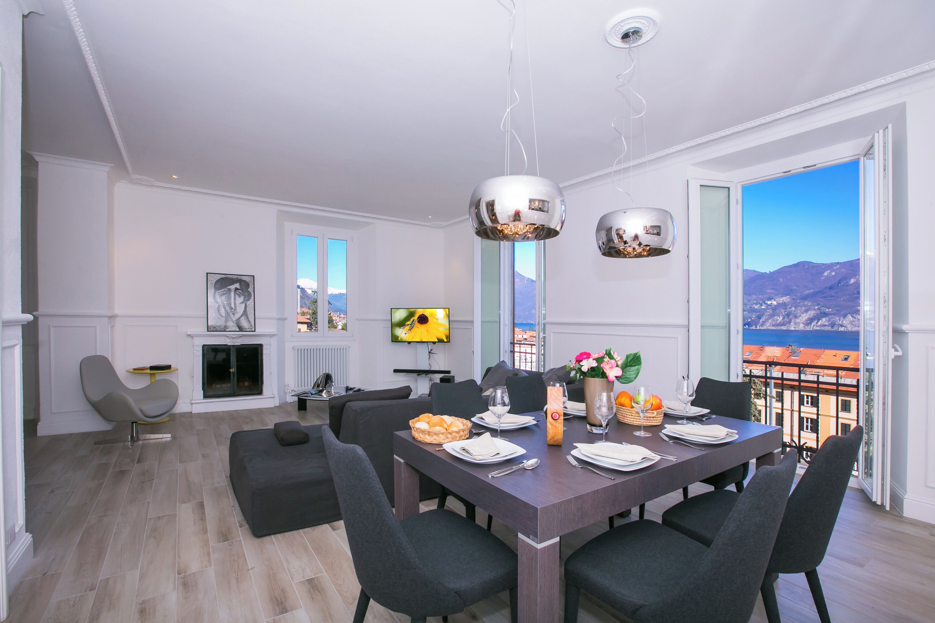 Familieleilighet, flere soverom, 2 bad, ved innsjø (Menaggio Royale) | Spiseområde