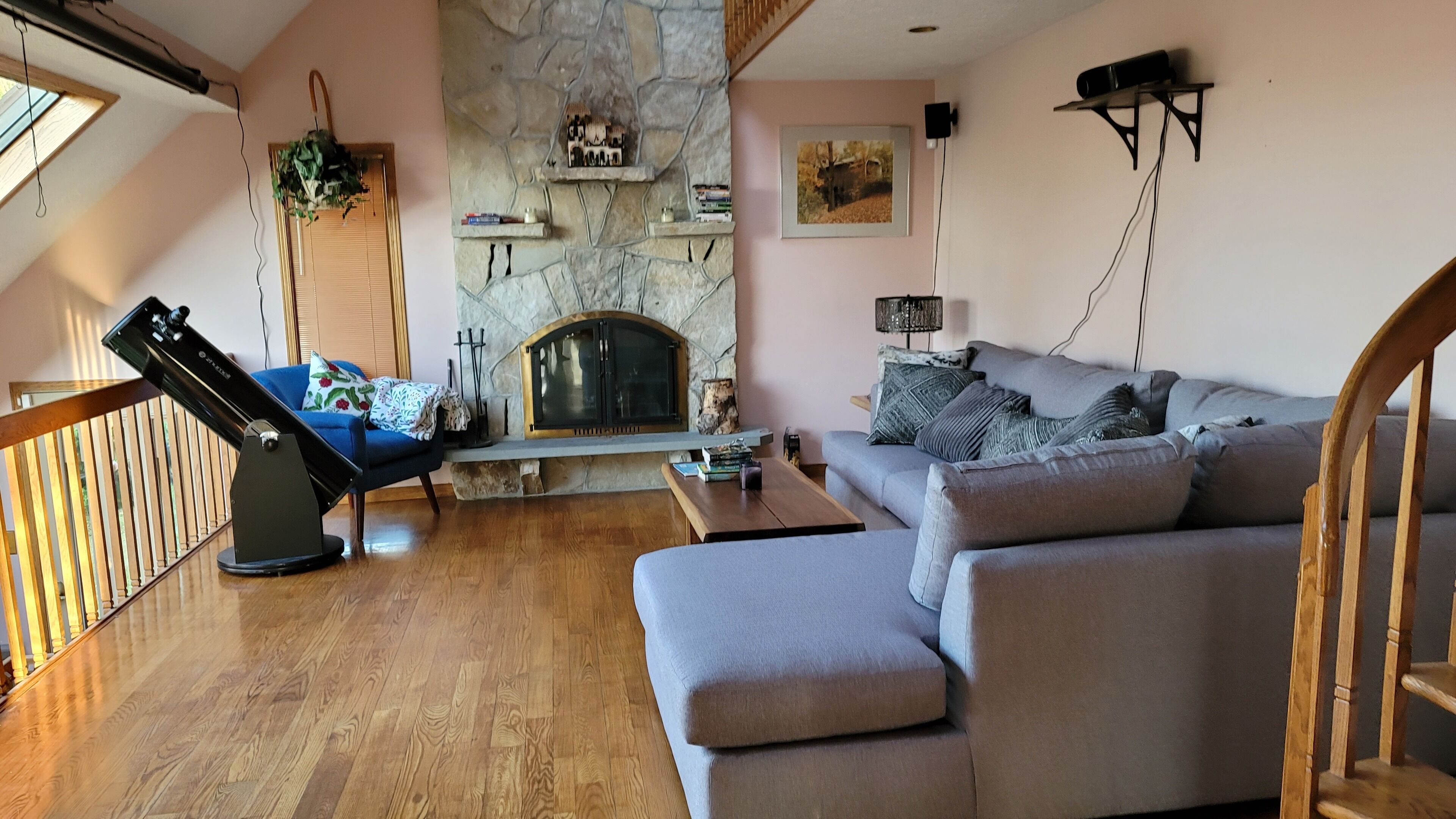 Smart TV, fireplace, video games