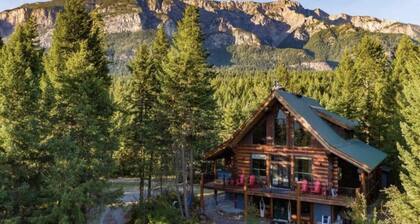 Spectacular mountain views in beautiful log chalet