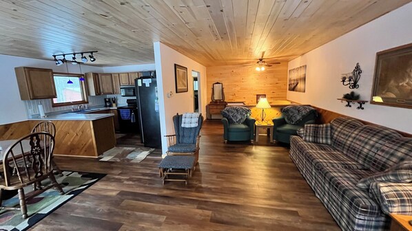 TV, fireplace, video games, stereo