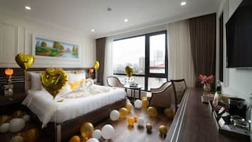 Ropa de cama de alta calidad y minibar