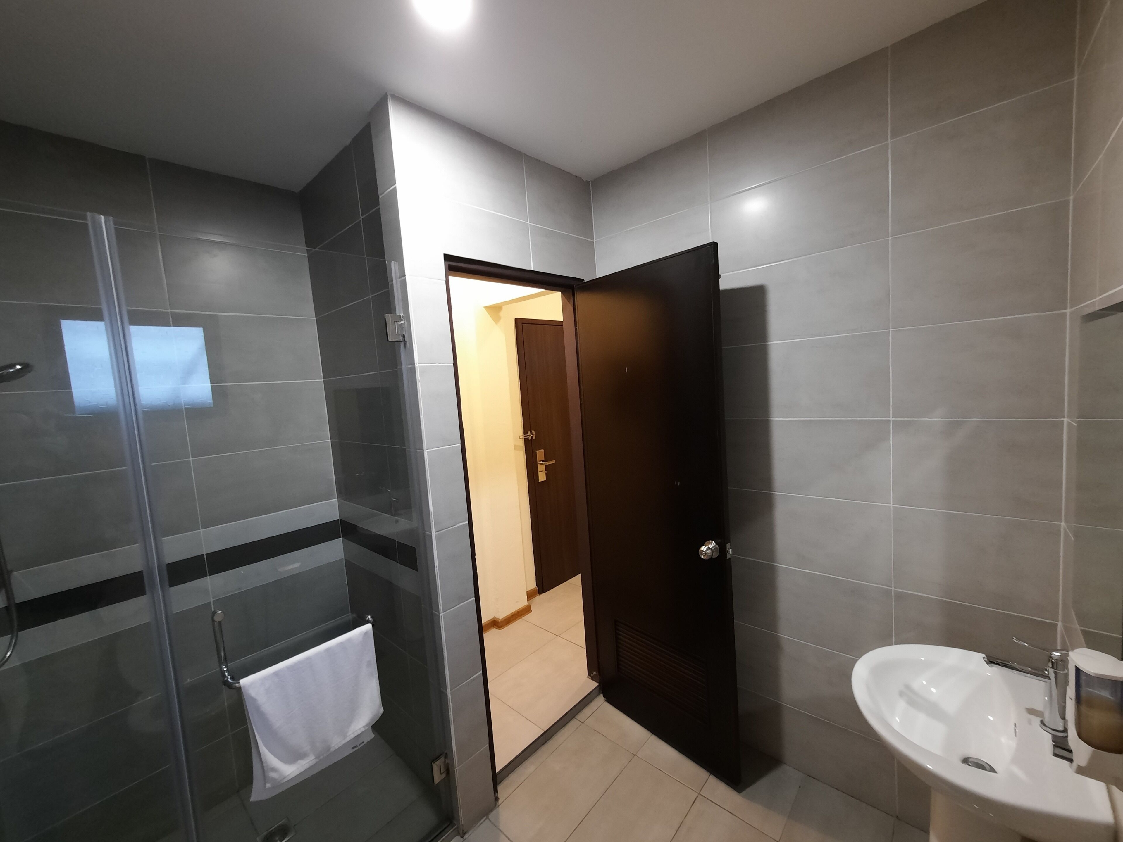 standard b (no window) | bathroom | shower, rainfall showerhead, hair dryer, bidet
