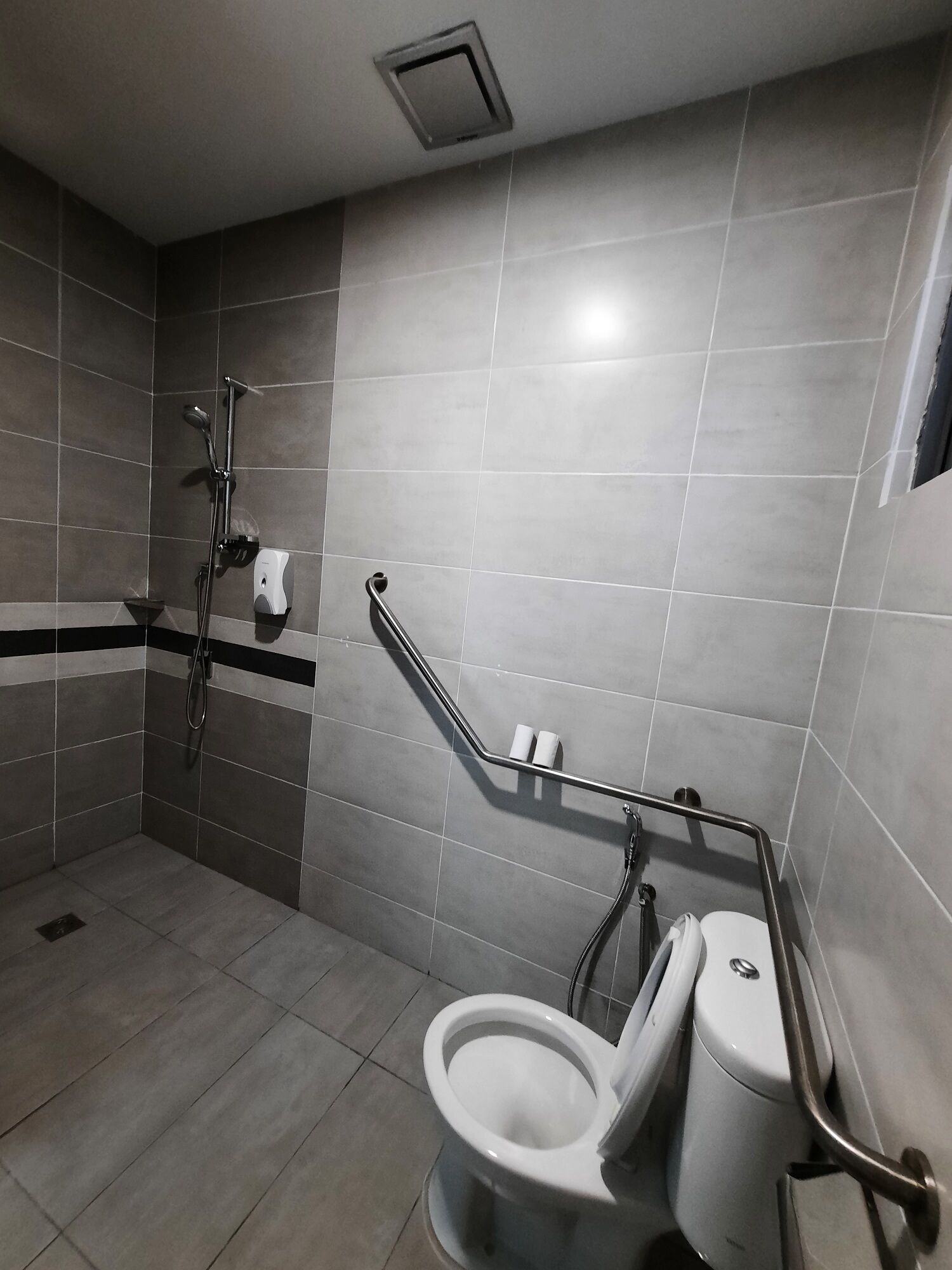 premier oku | bathroom | shower, rainfall showerhead, hair dryer, bidet