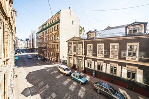 Onsite parking - New 2-room apartment with balcony in very center (Riga)