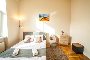 1 bedroom, iron/ironing board, free WiFi, bed sheets - New 2-room apartment with balcony in very center (Riga)