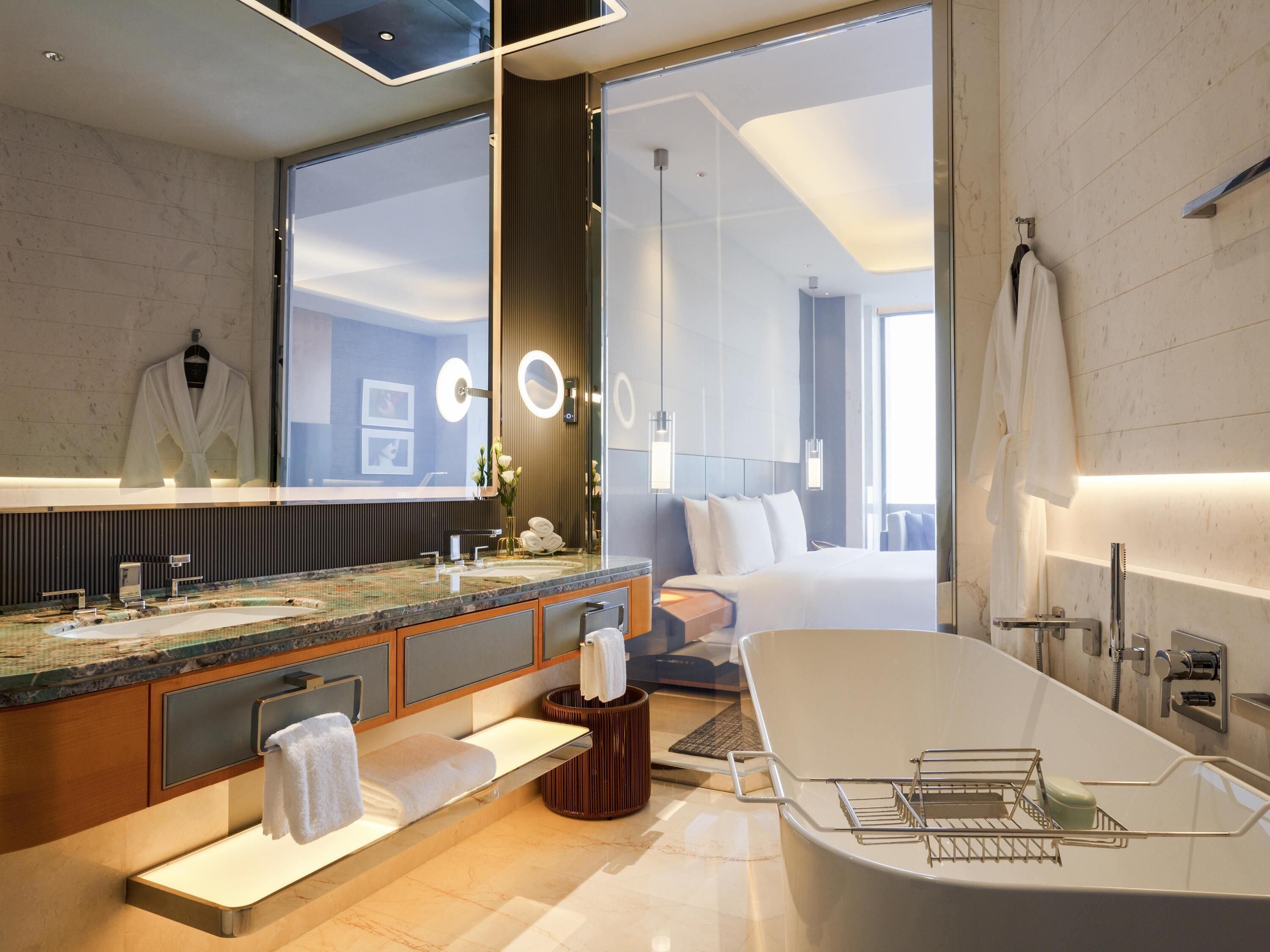 Down comforters, minibar, in-room safe, desk