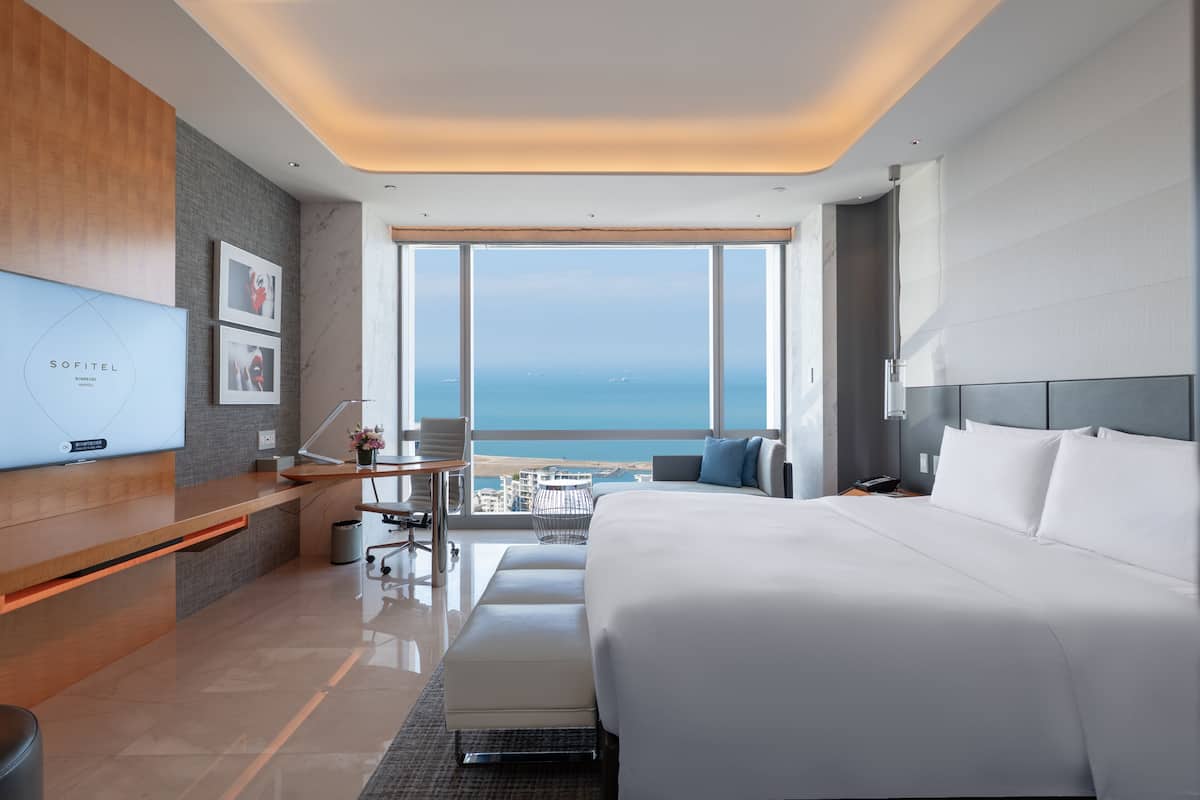 Luxury Room, 1 Queen Bed, Sea View | Down comforters, minibar, in-room safe, desk