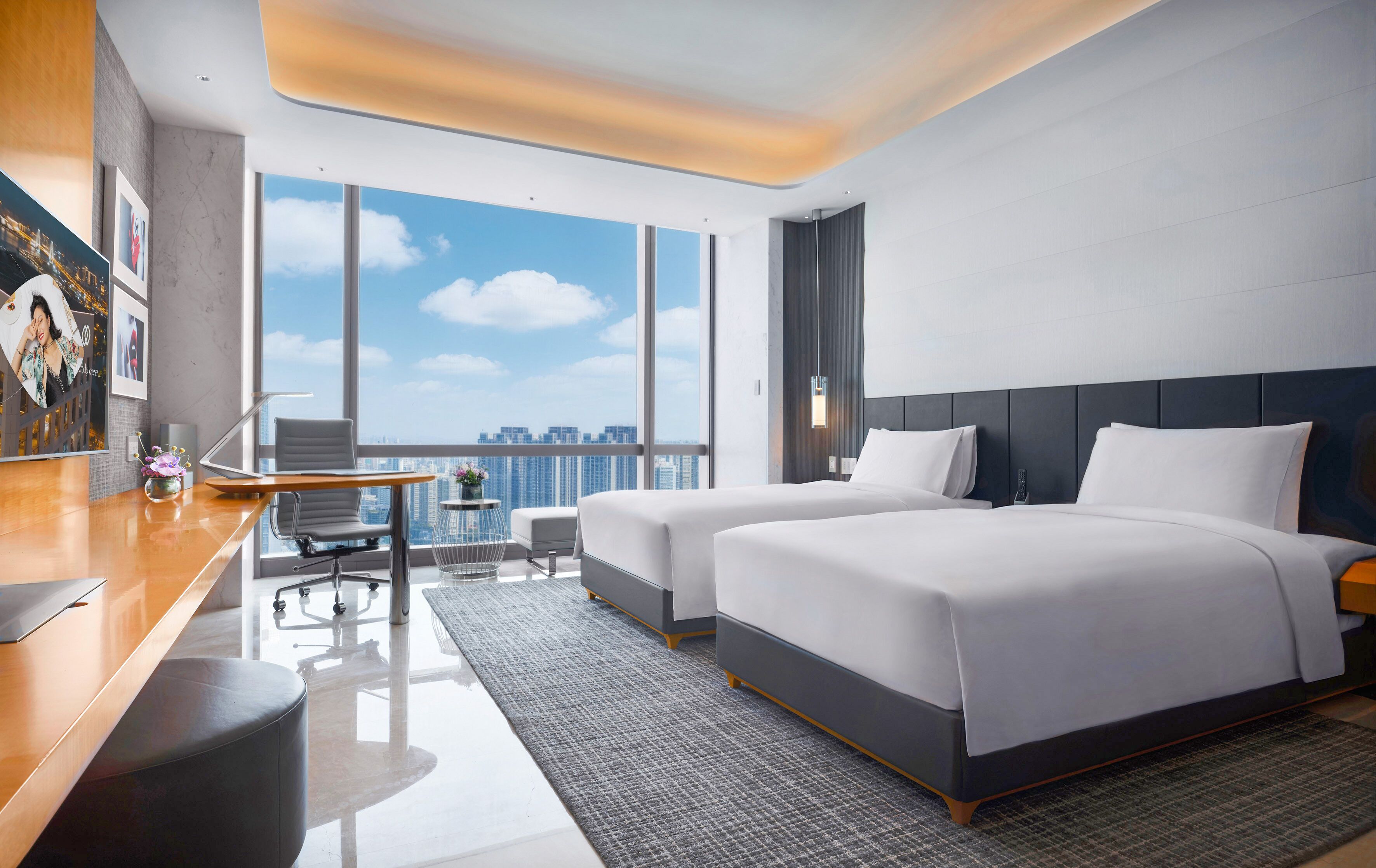 Down duvets, minibar, in-room safe, desk