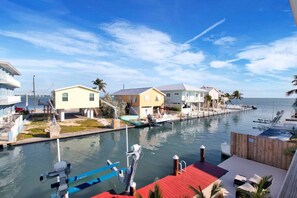 Enjoy waterfront views and access to the marina from this property.