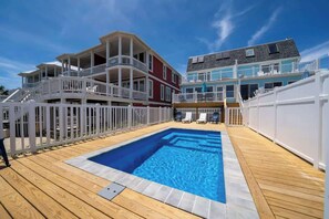 Pool - Ocean Oasis by Carolina Getaway - Oceanfront Townhome w/ Private Heated Pool (Kure Beach)