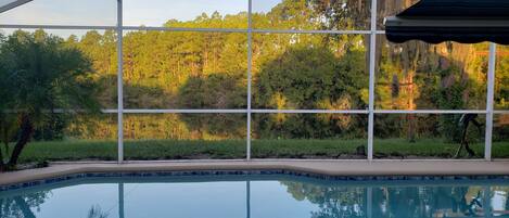 Una piscina al aire libre, una piscina climatizada
