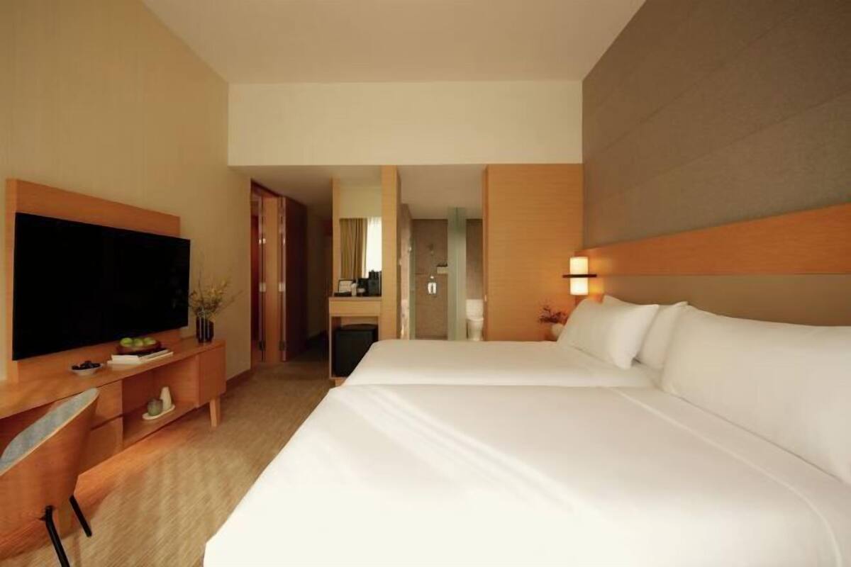 In-room safe, desk, laptop workspace, blackout curtains