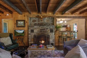 TV, fireplace, DVD player