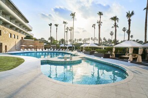 2 indoor pools, 2 outdoor pools, cabanas (surcharge), sun loungers