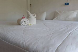 Desk, free WiFi, bed sheets