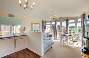 Cabin | Living room - Stunning 3-bed Hot Tub Lodge, Northumberland (Morpeth)